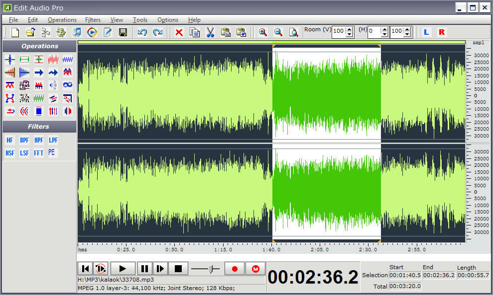 Screenshot of DanDans Audio Editor