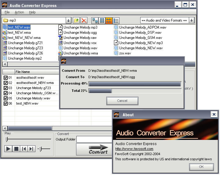 Audio Converter Express - Full featured audio converting software