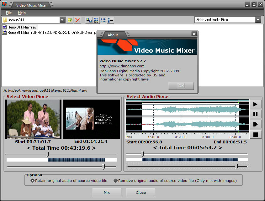 Screenshot of Video Music Mixer