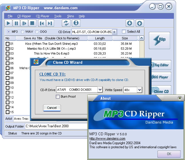 Screenshot of MP3 CD Ripper