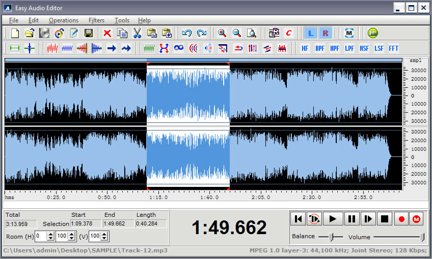 Screenshot of DanDans Easy Audio Editor